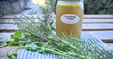 homemade chicken broth or stock