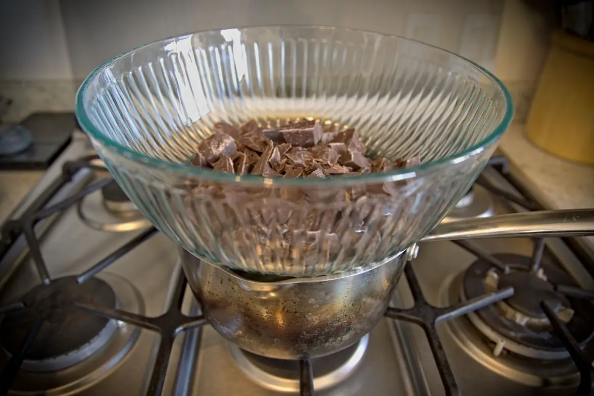 melting chocolate over a double boiler