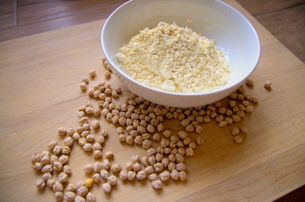 dried chickpeas turned into chickpea flour