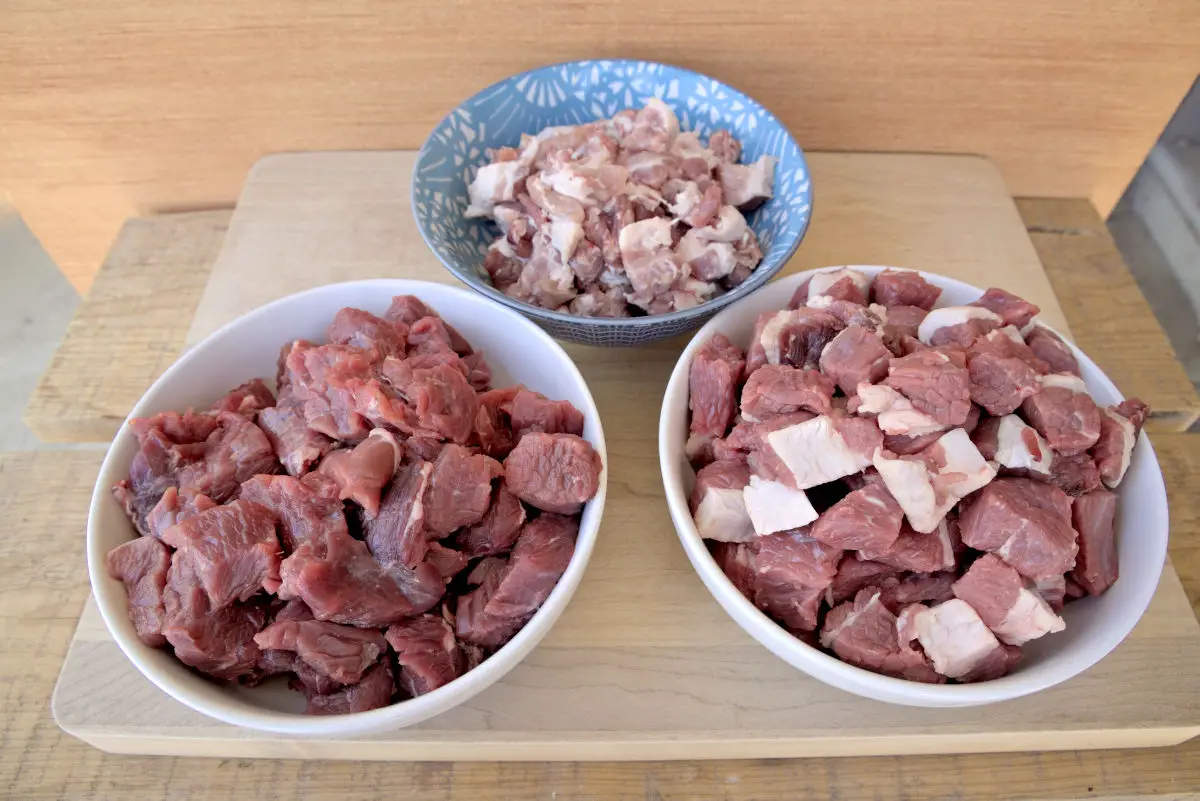 chuck, brisket, and short ribs for homemade ground beef
