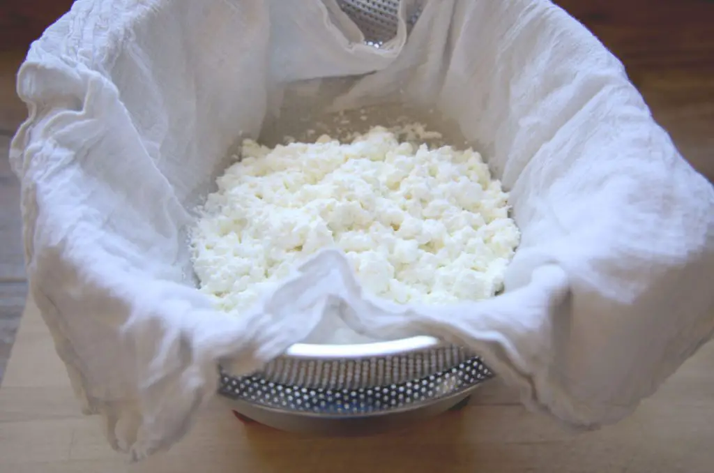 cheesecloth-lined strainer