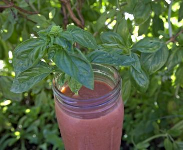 strawberry basil healthy smoothie