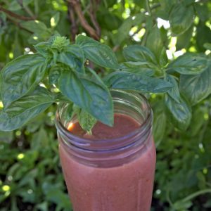 strawberry basil healthy smoothie